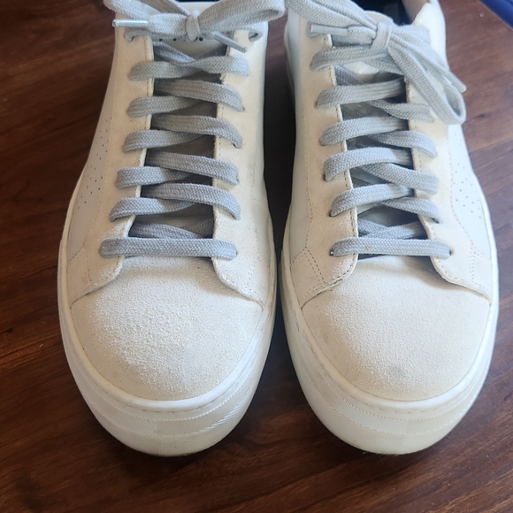 P448 Thea Platform Sneakers  White Suede Silver Size 40 Size 9 - Picture 7 of 10
